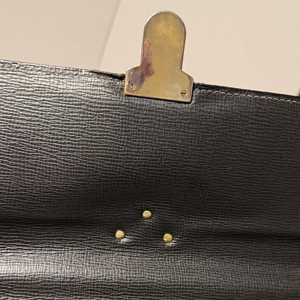 YSL Black Leather Briefcase